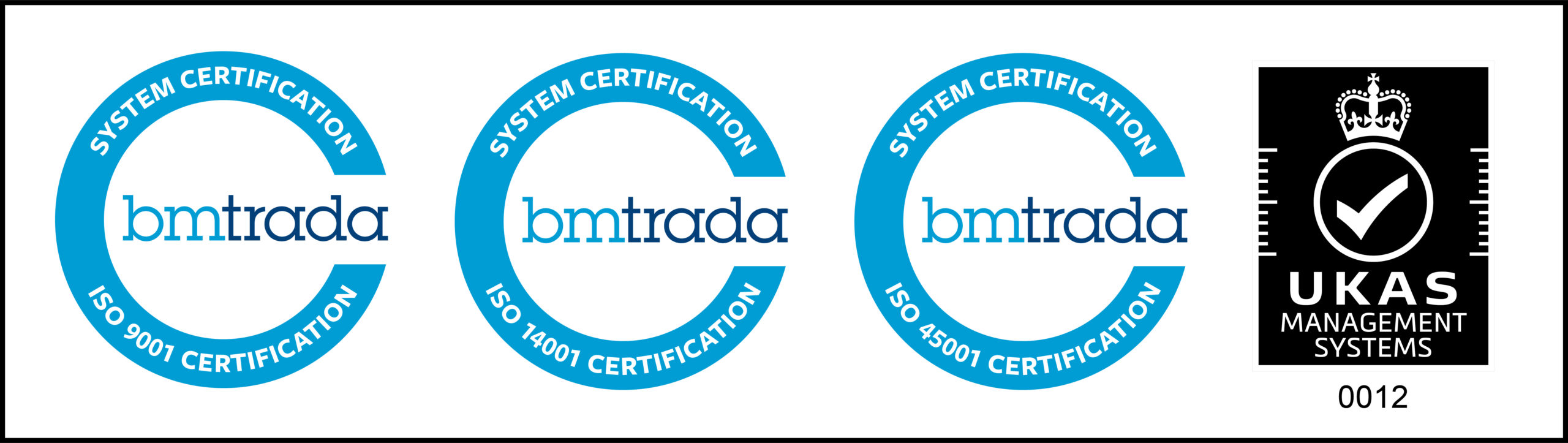 ISO 9001, ISO 14001, ISO 45001 logo